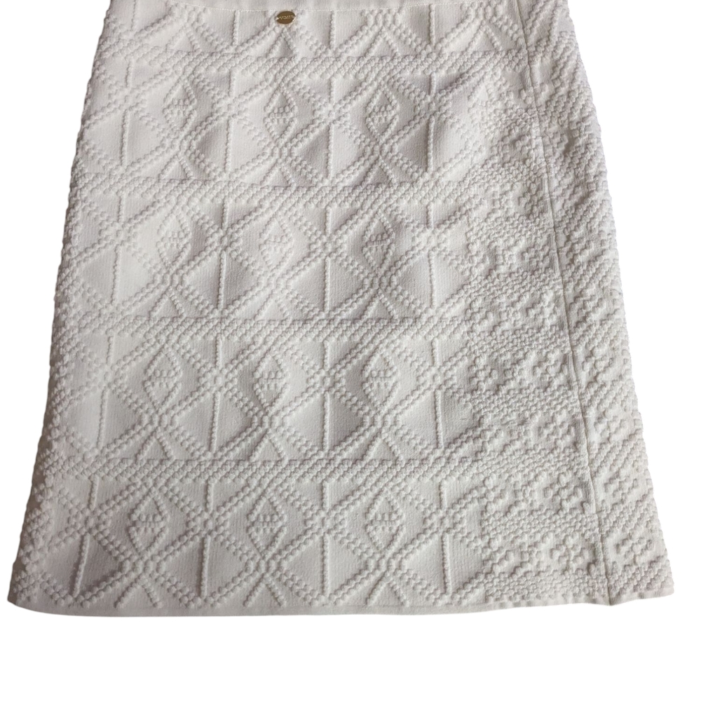 Guess Cream Embellished A-line Midi Skirt